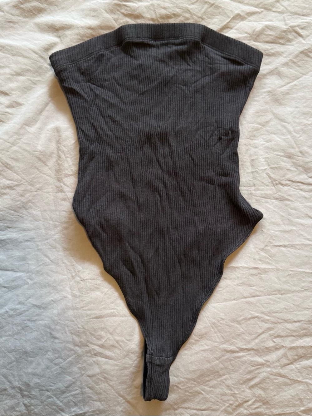 Urban Outfitters Black Ribbed Strapless Bodysuit
